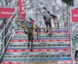 Nothing like running metal stairs in mud-covered cycling shoes © Tom Robertson