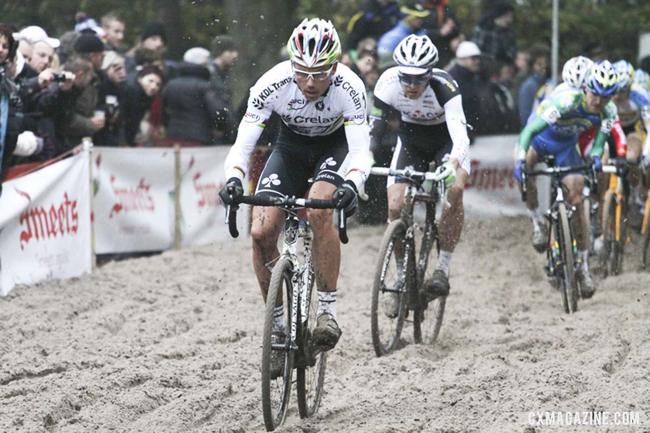 Sven Nys taking control of the pace through the sand. Â©Â Bart Hazen / Cyclocross Magazine