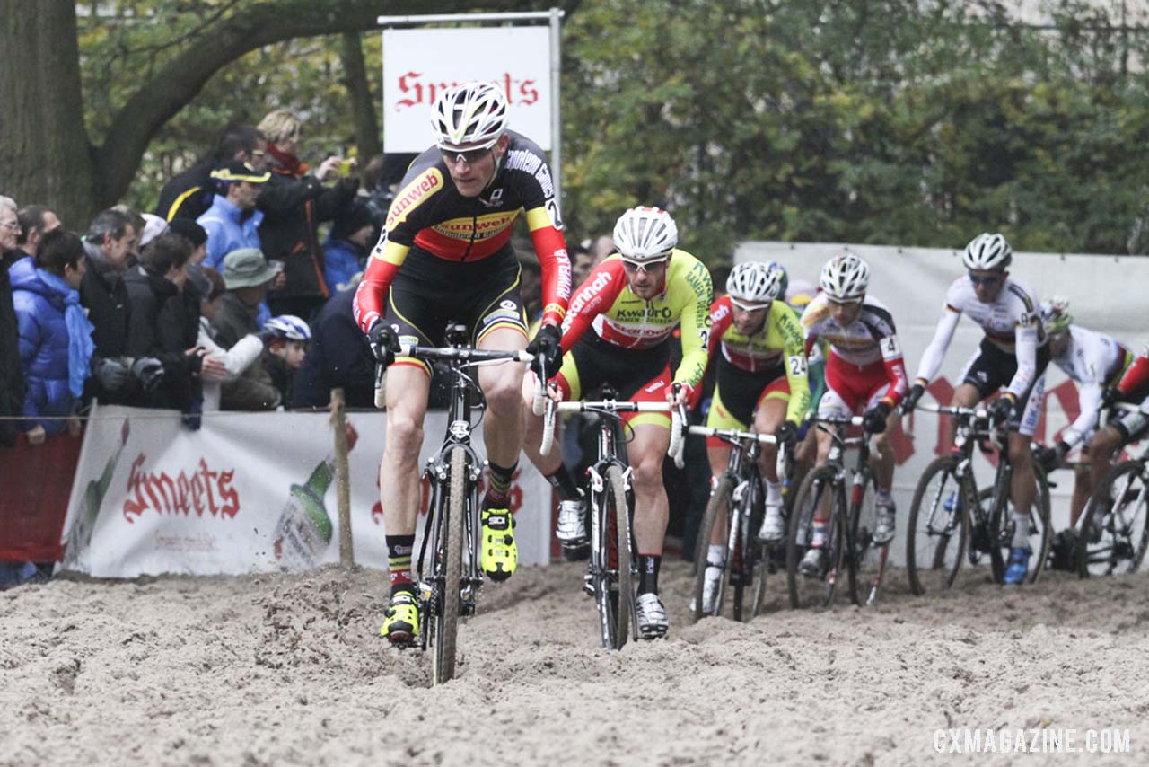 Klass Vantornout (Sunweb-Napoleon Games) at the front of the race. Â©Â Bart Hazen / Cyclocross Magazine