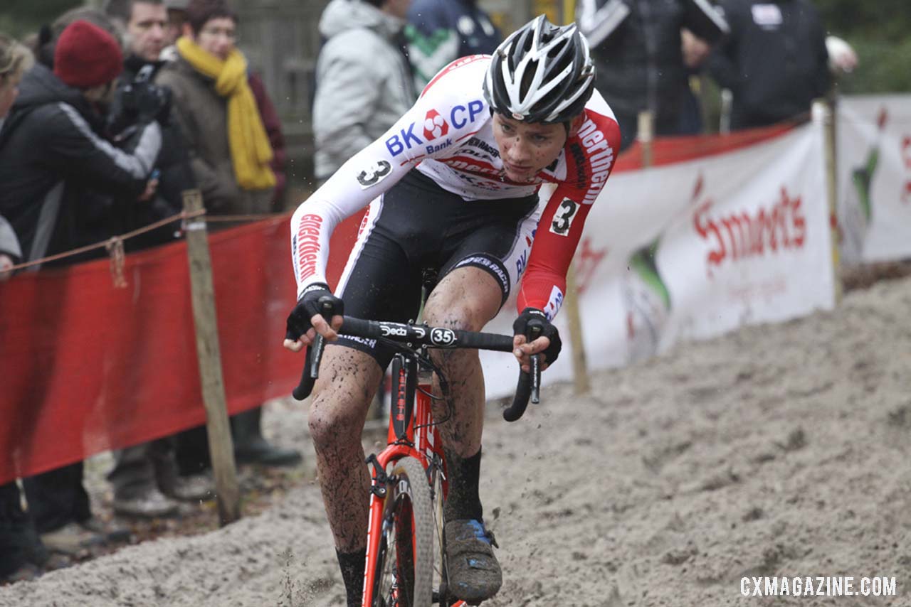 Mathieu van der Poel (negotiates the sand. Â©Â Bart Hazen / Cyclocross Magazine