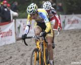 Wout Van Aert leads Gianni Vermeersch through the sand in th e U23 race. Â© Bart Hazen / Cyclocross Magazine