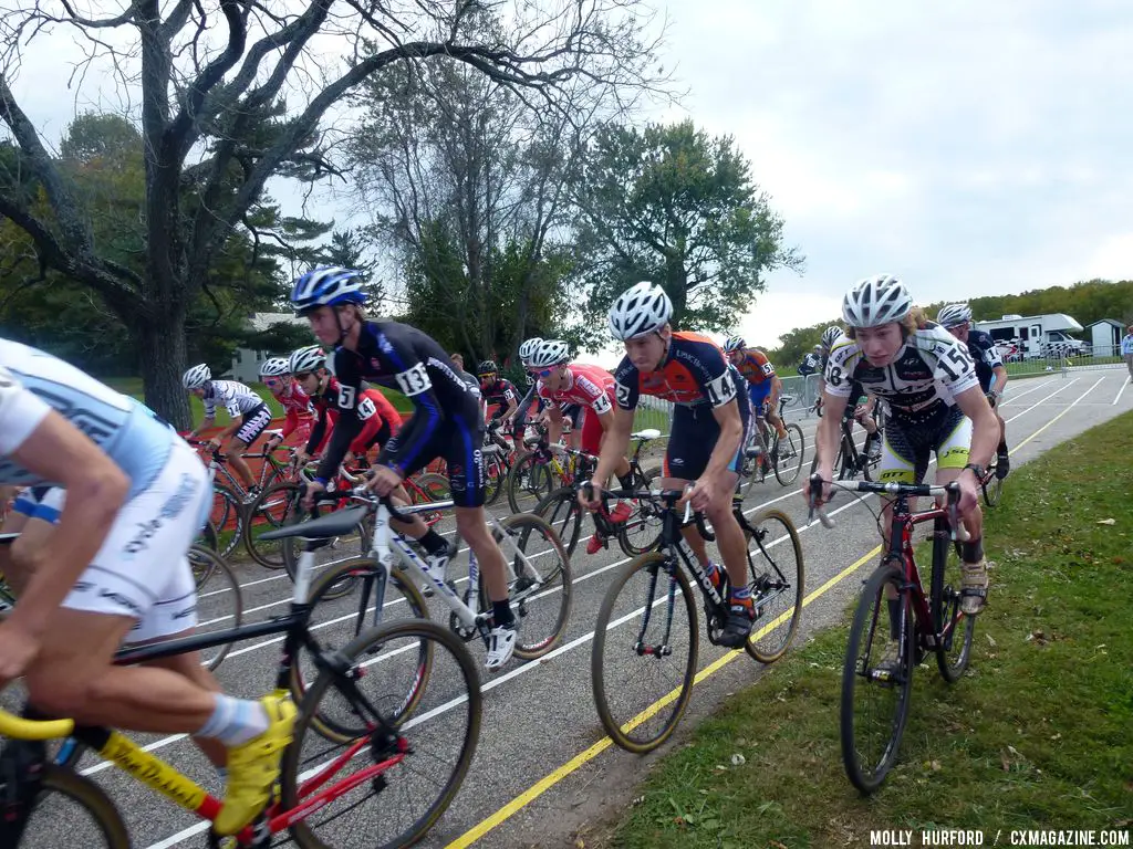 Even the back of the pack had a fast, hard start. © Cyclocross Magazine