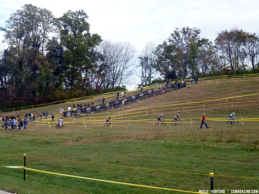 The racers were single file all over the course. © Cyclocross Magazine