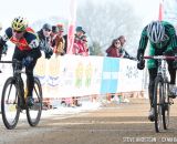 Perryman nipping a competitor in the Men's 60-64, 65-69, 70+ Nationals races in Boulder, Colorado. © Steve Anderson