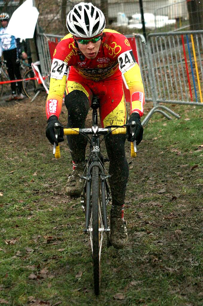 Lauren Sweeck in the lead. GP Sven Nys 2009, Baal, GVA Trofee cyclocross series. © Bart Hazen