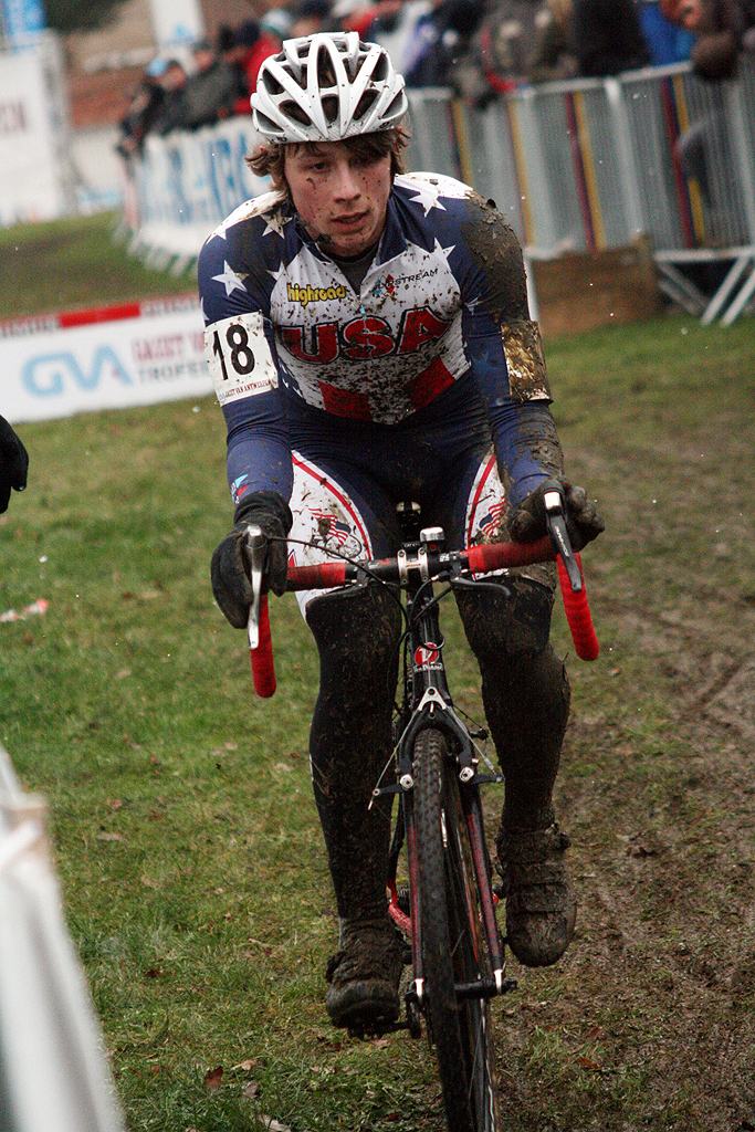 Jeff Bhanson, just a bit muddy. GP Sven Nys 2010, Baal, GVA Trofee cyclocross series. ? Bart Hazen