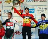 The men's podium. GP Sven Nys 2010, Baal, GVA Trofee cyclocross series. ? Bart Hazen