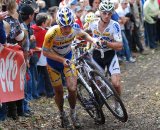 Kevin Pauwels leads Zdenek Stybar up the climb. © Bart Hazen