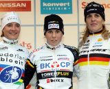 Vos, Cant, Kupfernagel (l to r) on the Elite women's podium ©Bart Hazen