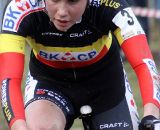 Belgian Champion Sanne Cant crashed on the first lap but was able to finish in third. © Bart Hazen