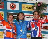 The women&#039;s podium, 2009 European Cyclocross Championships. ? Bart Hazen