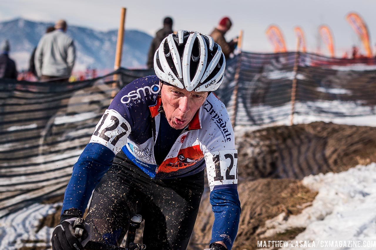 Jan Bear\'s race face in Masters 55-59 at the 2014 National Championships. © Matt Lasala