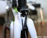 The seat collar attachment to route brake cable on Powers' SuperX ©Josh Liberles