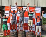 The overall men's podium at the 2012 Hilly Billy Roubaix. © Fred Jordan 