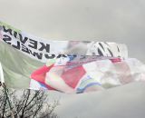 A flag exhorting Pauwels to victory. ©Bart Hazen