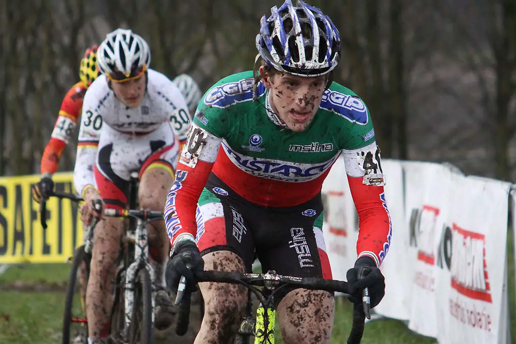 Italian Champion Federico Zurlo races through Hoogerheide. © Bart Hazen