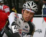Enrico Franzoi shows the pain of racing the World Cup ? Bart Hazen