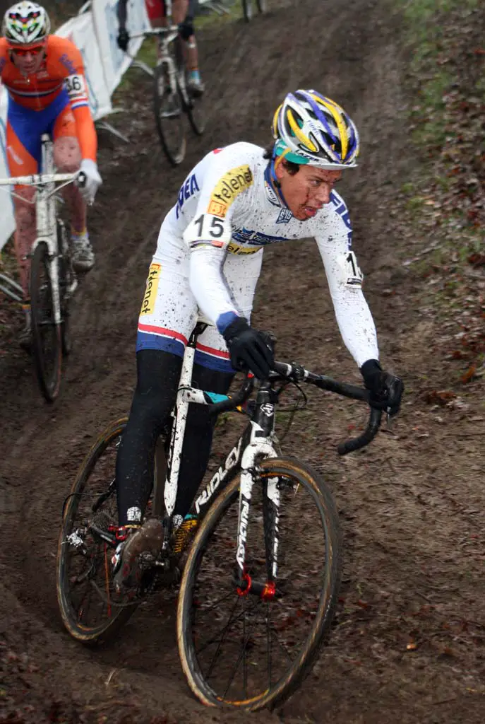 Tom Meeusen locked up the overall World CUp title with second in Hoogerheide. ? Bart Hazen