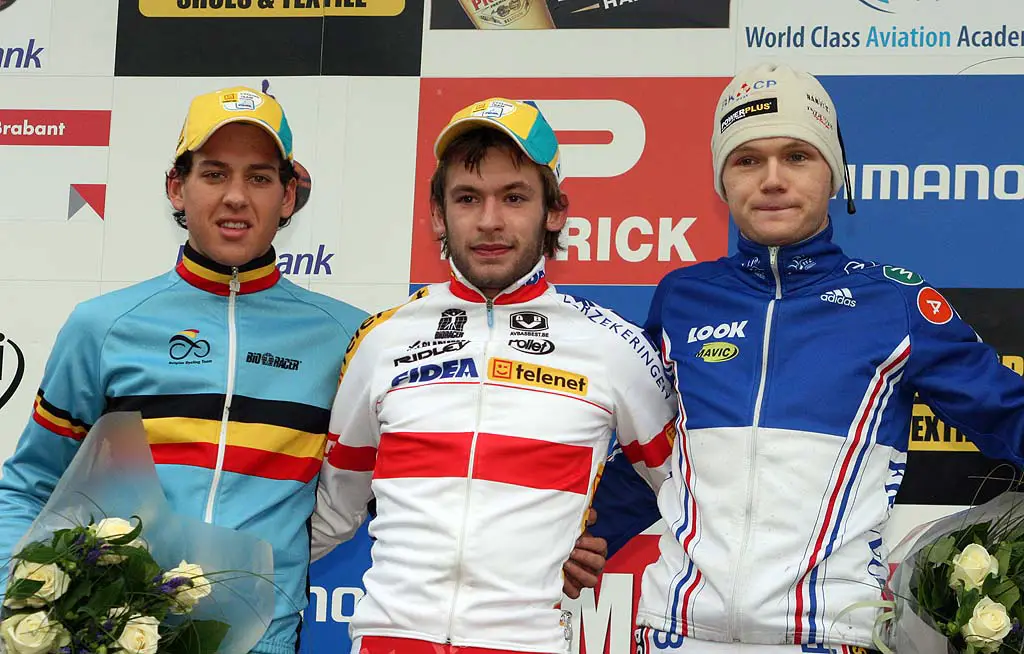 The U23 podium in Hoogerheide. ? Bart Hazen