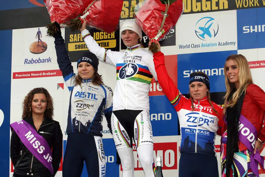 Van Den Brand (l), Vos and Van Paassen on the podium. ? Bart Hazen