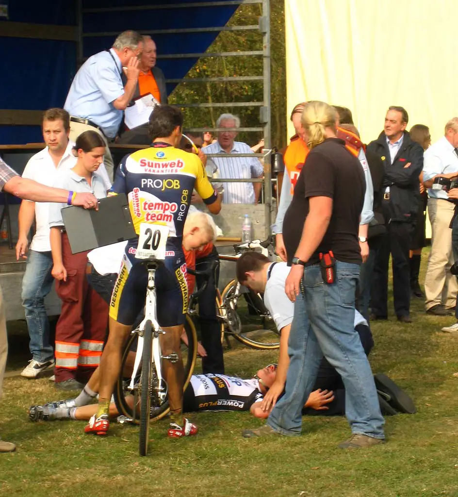 Dieter Vanthourenhout lay motionless for minutes after his terrible crash. by Dan Seaton