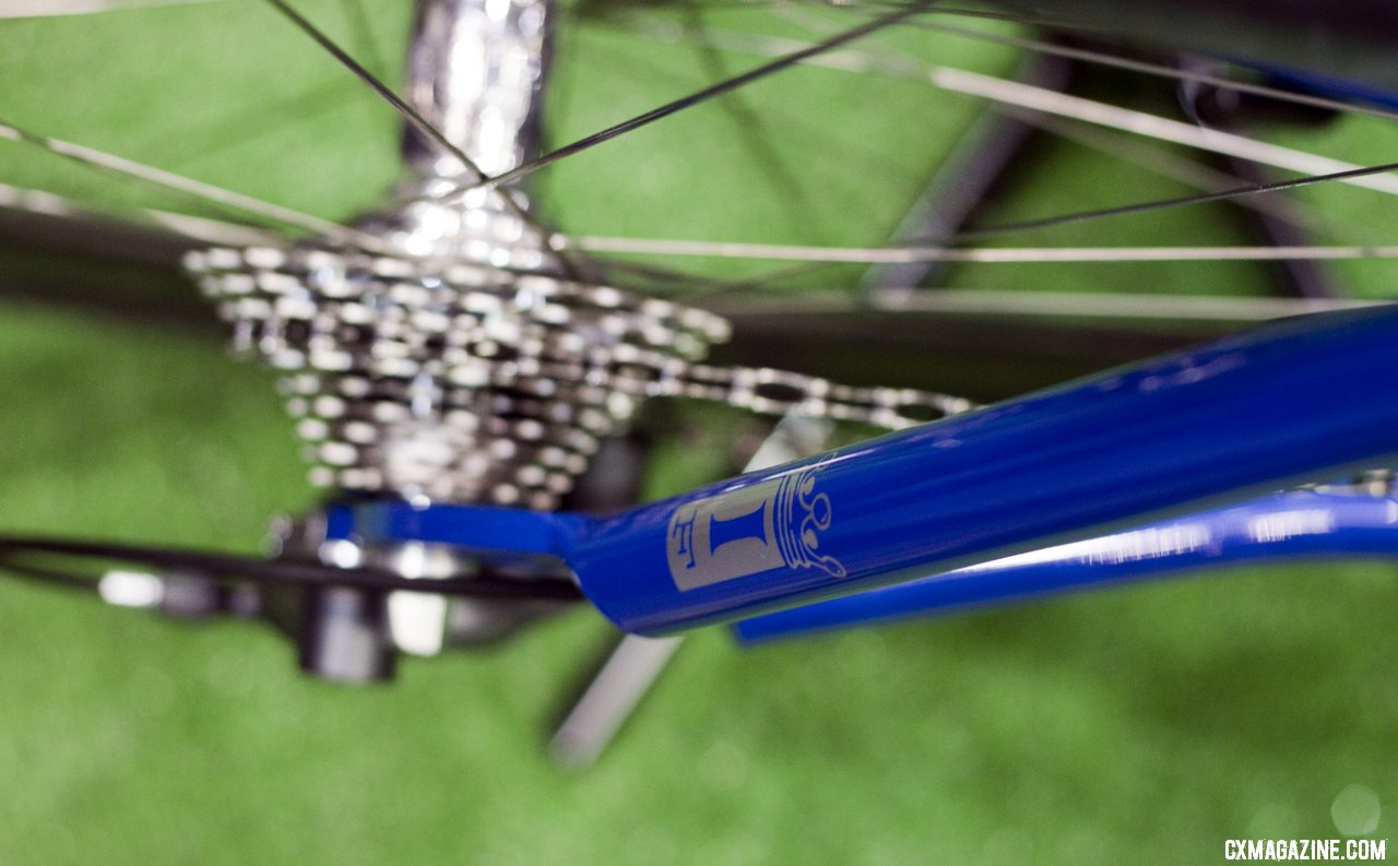 IF\'s Titanium Factory Lightweight Cyclocross Bike features large diameter titanium seat stays. ©Cyclocross Magazine