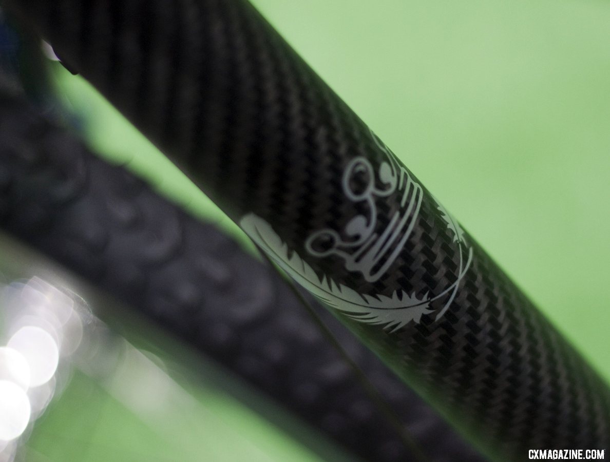 A carbon ISP seat mast on IF\'s Titanium Factory Lightweight Cyclocross Bike. ©Cyclocross Magazine