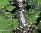 White Industries' disc hub with 135mm spacing on IF's Titanium Factory Lightweight Cyclocross Bike. ©Cyclocross Magazine