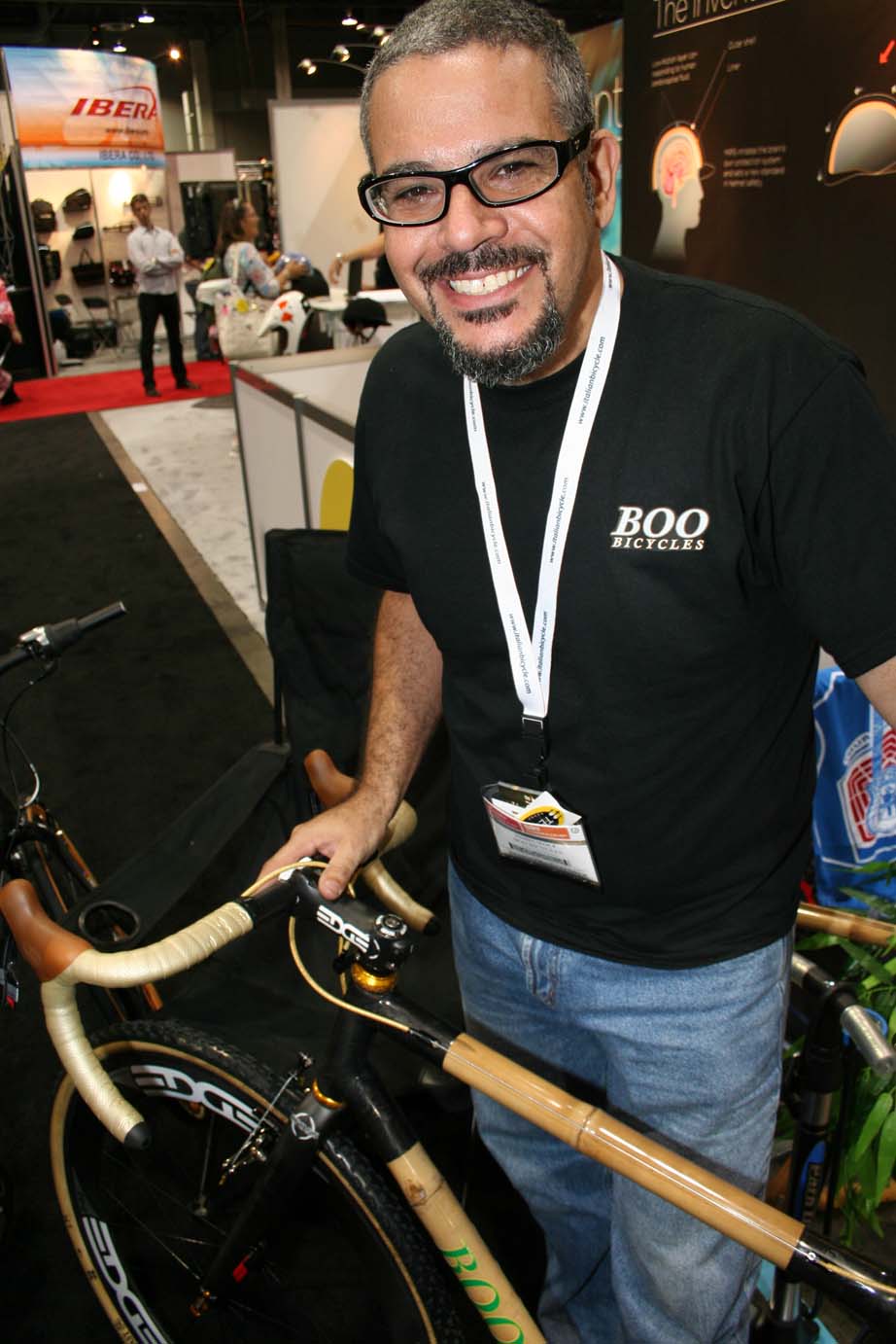 Boo\'s craftsman proudly displays the Boo cyclocross bike.?Cycloc