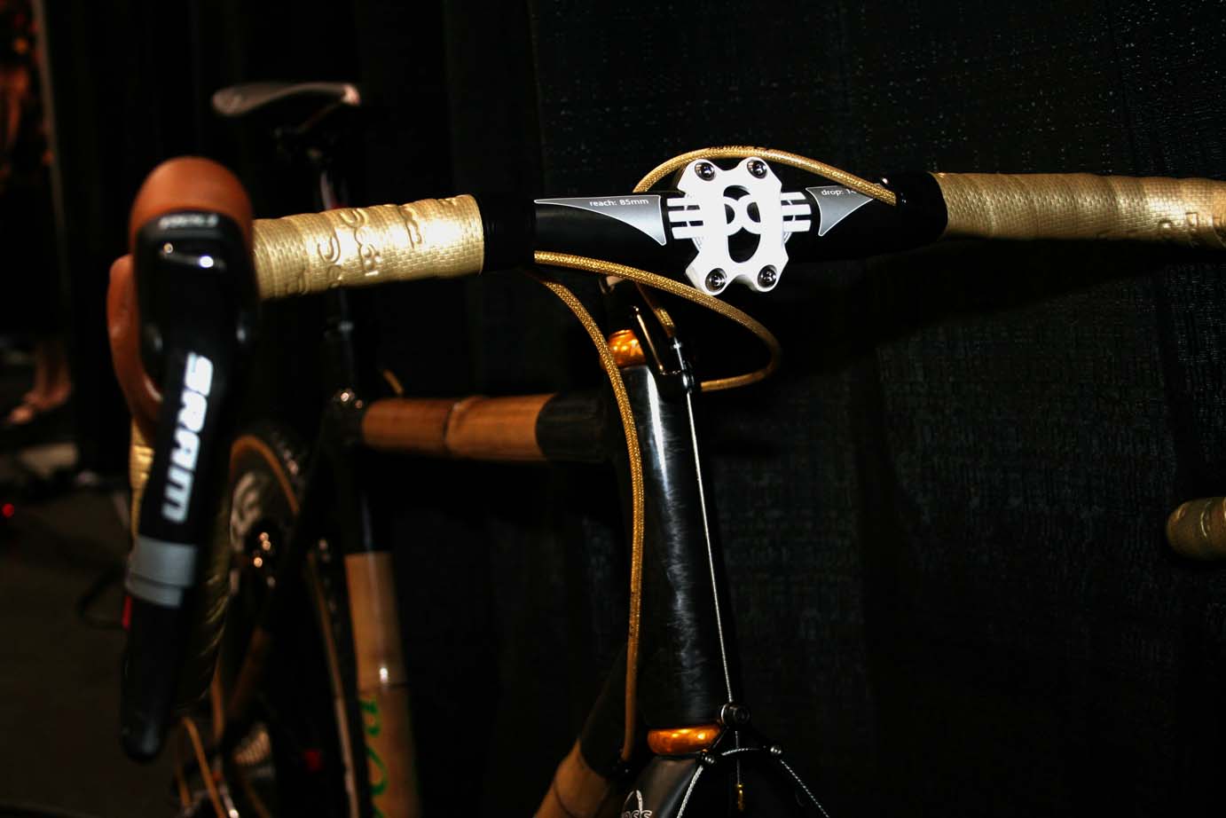 Boo\'s hand-made, bamboo and carbon cyclocross bike at Interbike 