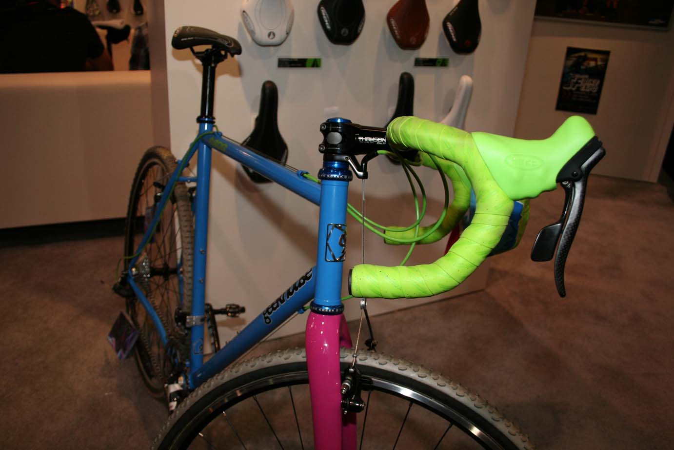 Inspired by the bright colors of early mountain bike builder Fat Chance, Geekhouse bikes and jerseys stand out.  ?Cyclocross Magazine