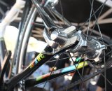 Rear-facing track forks allow enough adjustment to accomodate a few different rear cogs. Cyclocross @ Interbike 2010. © Cyclocross Magazine