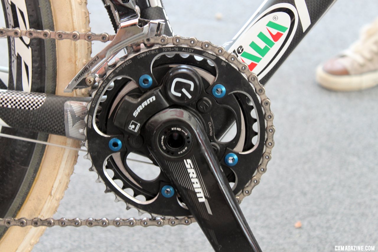 Caroline Mani\'s bike features SRAM\'s acquisition, the Quark power crankset. © Cyclocross Magazine