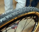 Powers' bike featured Easton's EC90SL carbon tubular wheelset with Dugast 32mm Rhino tires, prior to CrossVegas. © Cyclocross Magazine