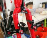 Todd Wells' 2012 Specialized Crux Expert being built the day before Cross Vegas 2011. © Cyclocross Magazine Todd Wells' 2012 Specialized Crux Expert being built the day before Cross Vegas 2011. © Cyclocross Magazine