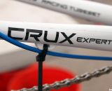 Todd Wells' 2012 Specialized Crux Expert utilizes simple zip ties to secure the continuous cable housing. © Cyclocross Magazine