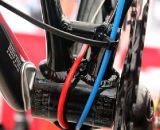 Todd Wells' 2012 Specialized Crux Expert utilizes simple zip ties to secure the continuous cable housing. © Cyclocross Magazine