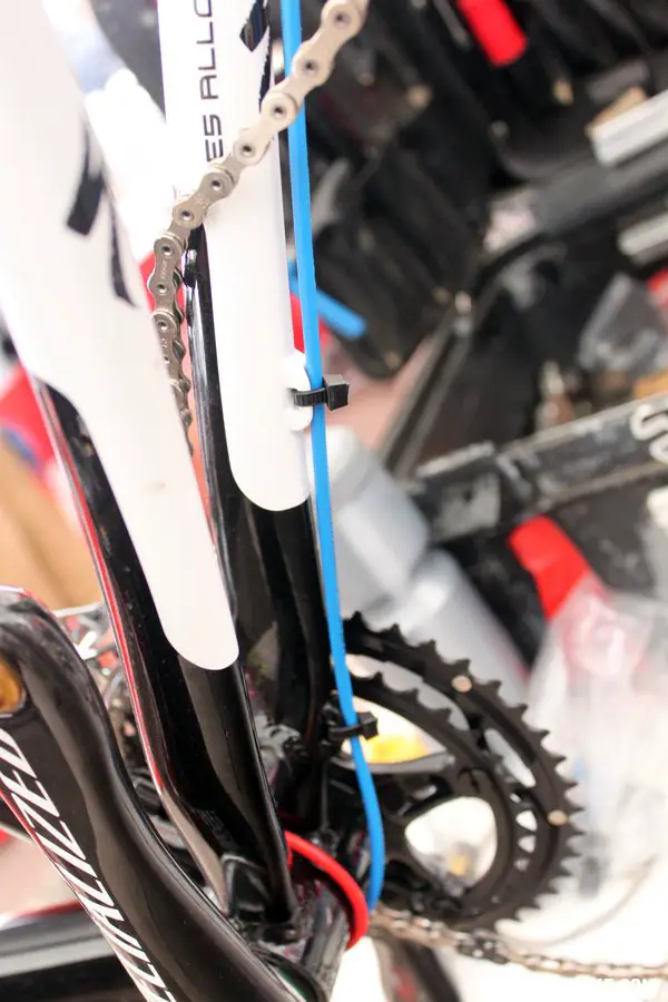 Todd Wells\' 2012 Specialized Crux Expert with secured cable housing. © Cyclocross Magazine
