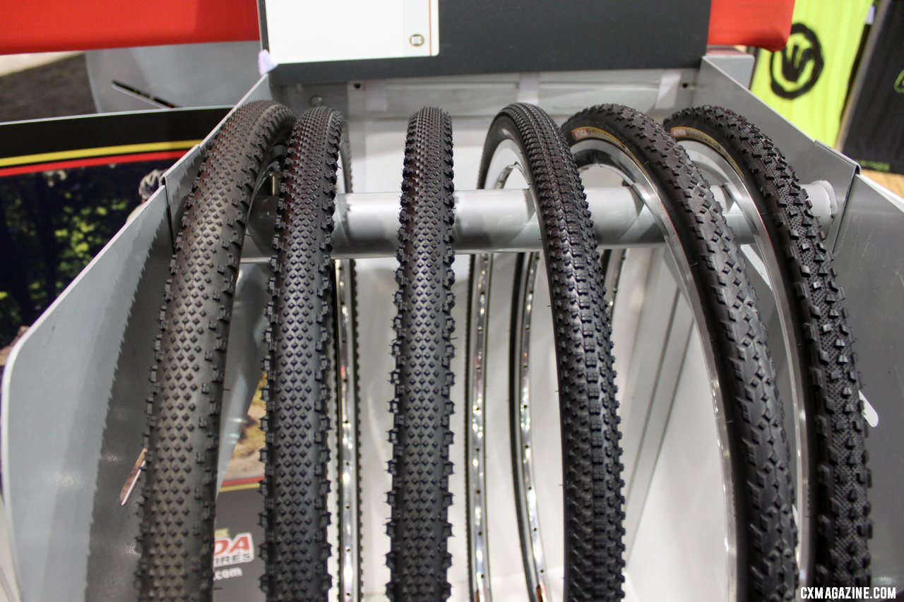 Kenda showed off its wide selection of cyclocross tires, treads and widths. Cyclocross Tires at Interbike 2011. © Cyclocross Magazine