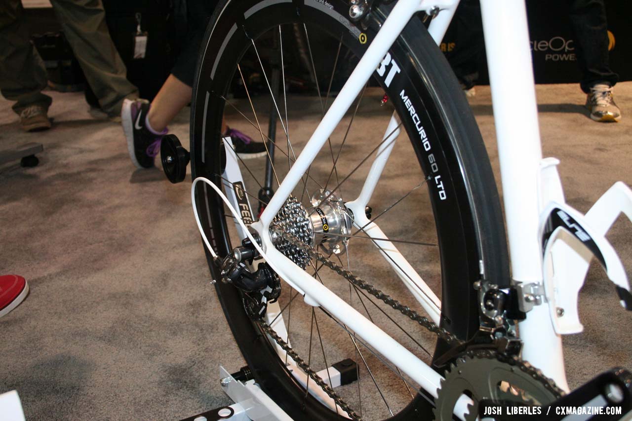 The PowerTap electronics built into a 3T Mercurio hub and wheel. ©Cyclocross Magazine