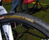 Kenda Kommando clinchers run tubeless on NoTubes' carbon Valor rims. 