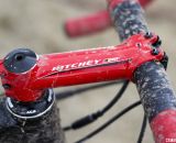 A striking wet red Ritchey C260 WCS stem - Jake Wells' Ridley X-Fire Disc cyclocross bike. © Cyclocross Magazine
