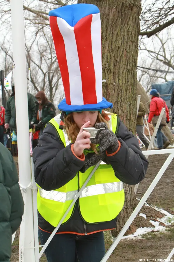 Even the volunteers were fans at the Elite World Championships of Cyclocross. © Janet Hill