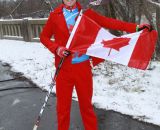 A Canadian fan at the Elite World Championships of Cyclocross. © Janet Hill