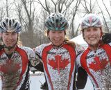 The Canadian women post-race at the Elite World Championships of Cyclocross. © Janet Hill