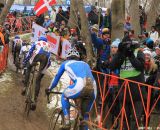 Trebon makes the other racers look tiny at the Elite World Championships of Cyclocross. © Janet Hill