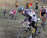 Tristan Schouten got the holeshot, led through the field, the barriers, and was the first one up the first hill section. Jingle Cross 2010 Day 3. © Amy Dykema