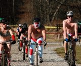 Many braved the colder temps and worked on their tans. Jingle Cross 2010 Day 3. © Michael McColgan