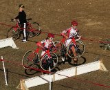 Miller and Stetson-Lee at the barriers. Jingle Cross 2010 Day 3. © Michael McColgan