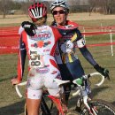 Meredith Miller and Nicole Duke congratulating each other on a great race © Amy Dykema